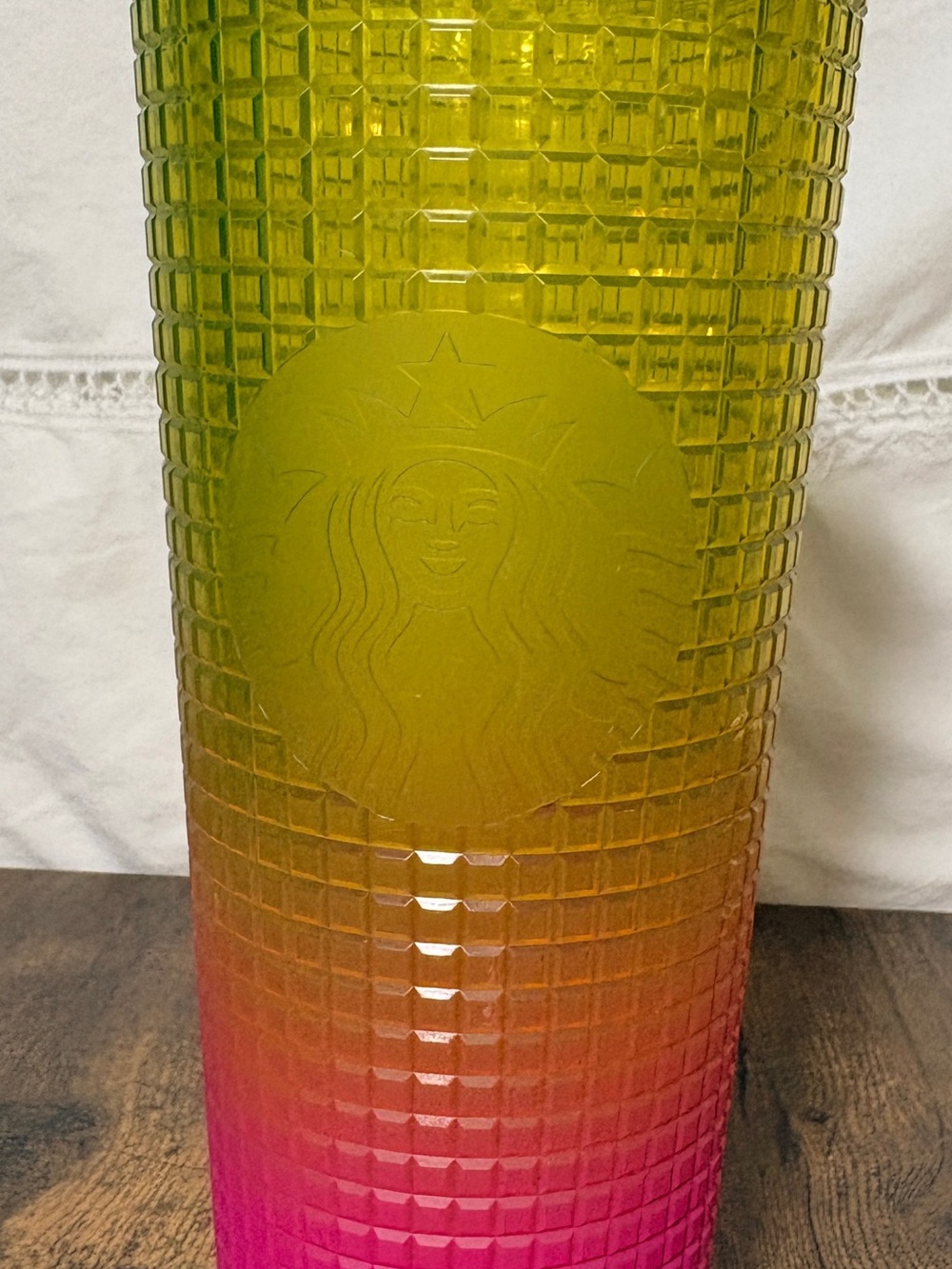 Starbucks Yellow to Pink Gradient Textured Tumbler 2022